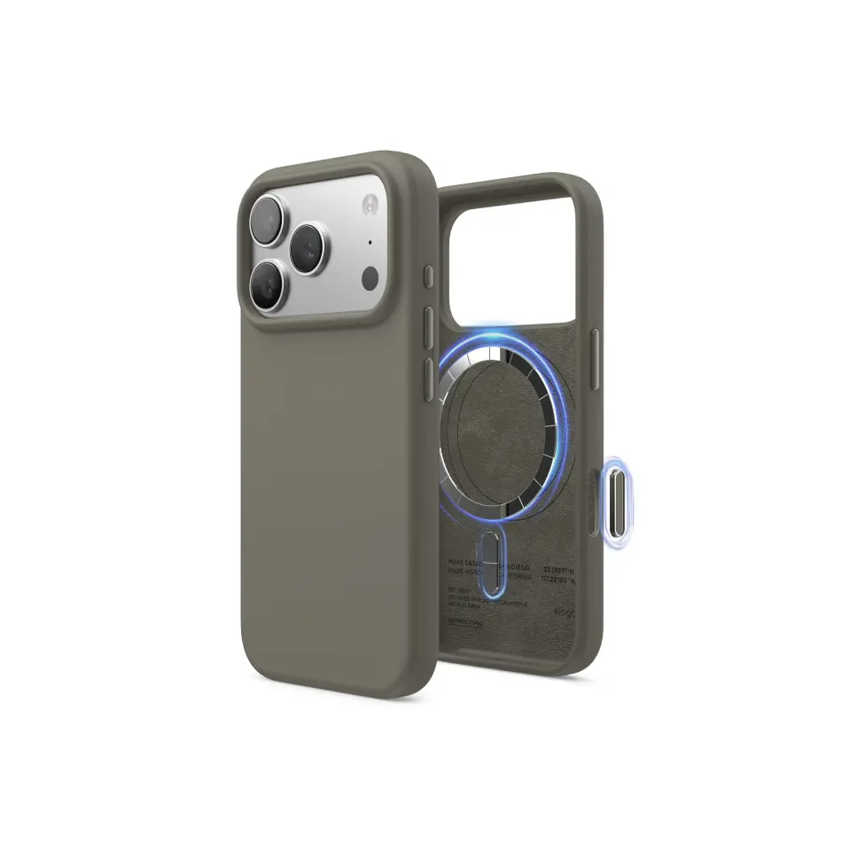 [ES17MSSC69PRO-MGY] Elago iPhone 17 Pro Max Magnetic Silicone Case, Medium Gray