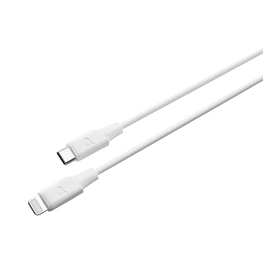 [9904781238540] Powerology 2M TPE USB-C to Lightning Cable, White