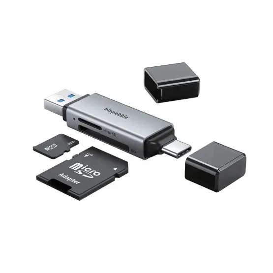 [6290361550441] Blupebble Card Reader 2in 1 USB-A + USB-C