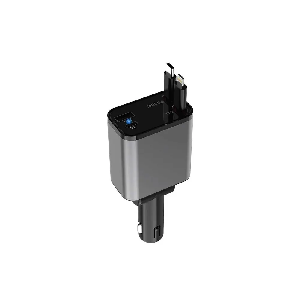[PM-6935100187679] Green Lion 50W Retractable Car Charger