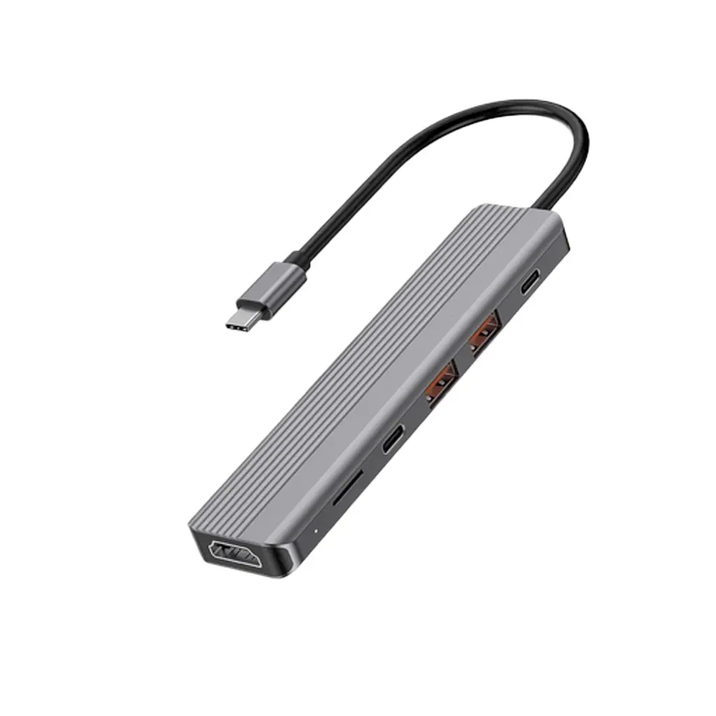 [6083749678086] Powerology 6-in-1 USB-C HUB