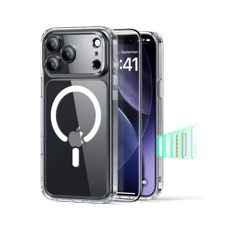 [1A89100101] ESR iPhone 17 Pro Classic Hybrid Magnetic Case Set | Screen Protector + Case, Clear
