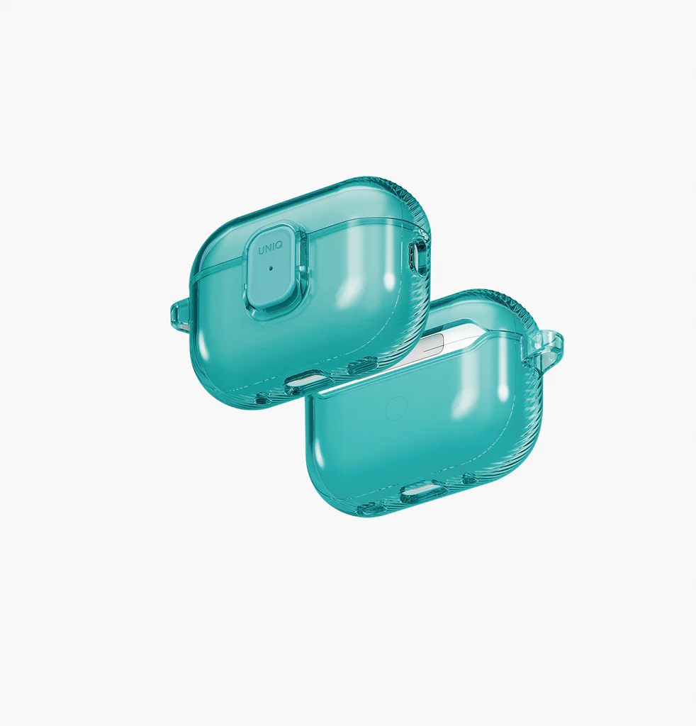 [UNIQ-AIRPODSPRO3-GLSPGTEAL] غطاء جليز برو لأيربودز برو 3 من يونيك - لون أزرق لامع