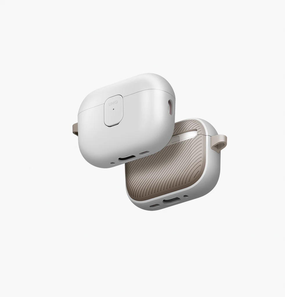 [UNIQ-AIRPODSPRO3-CLYMGRYKHKI] UNIQ Clyde Airpods Pro 3 Lock Case, Mist Grey | Khaki