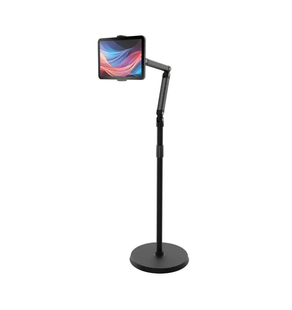 [990478138872] Porodo 360° Rotatable & Adjustable Phone and Tablet Floor Stand, Black