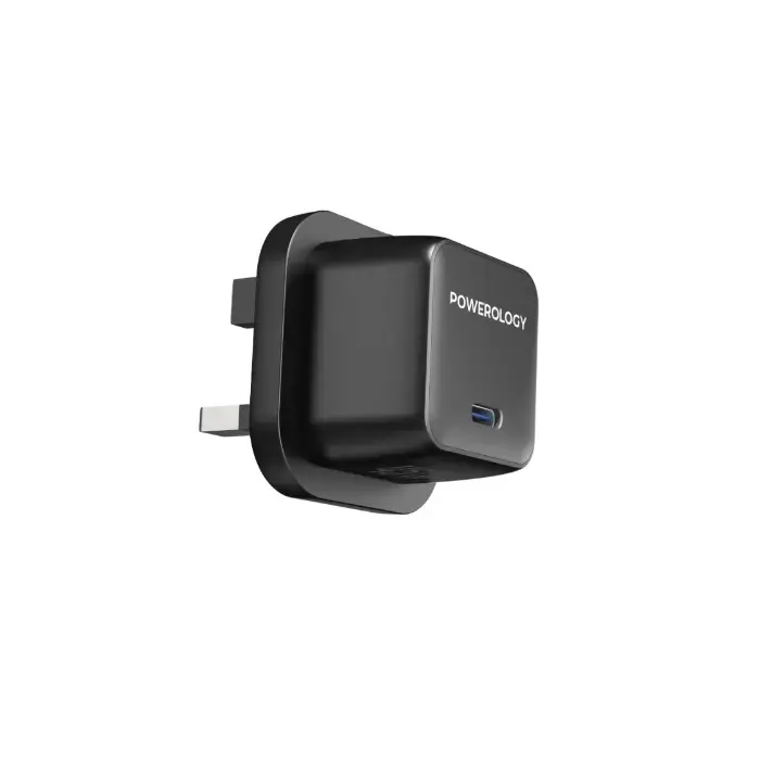 [6284302709708] Powerology QX 45W Pocket-Sized GaN Adapter, Black | Gray