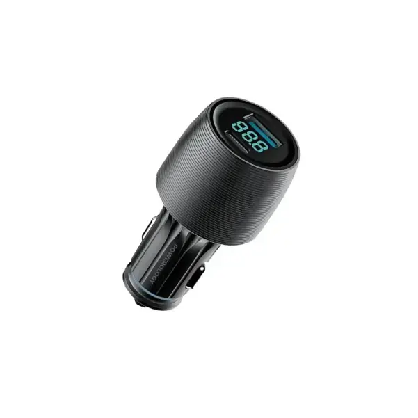[6284302711688] Powerology Velox 83W Dual-Port Car Charger, Black