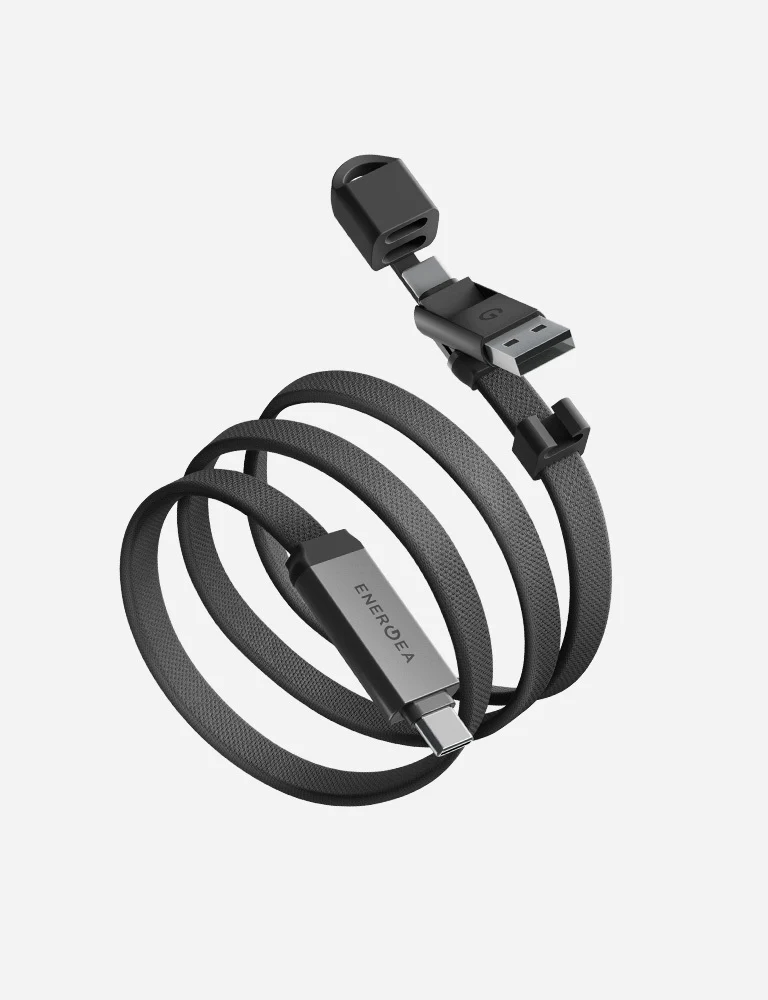 [CBL-SHTHTRV-GUN120] Energea Sheath 2 in 1 USB-C to USB-C + USB A 1.2M, Gunmetal 