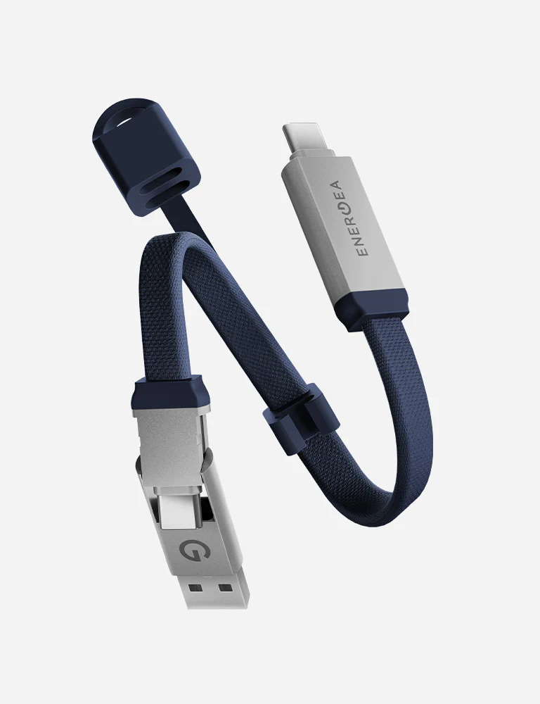 [CBL-SHTHKEY-BLU015] Energea Sheath 2 in 1 USB-C to USB-C + USB A 15CM, Blue