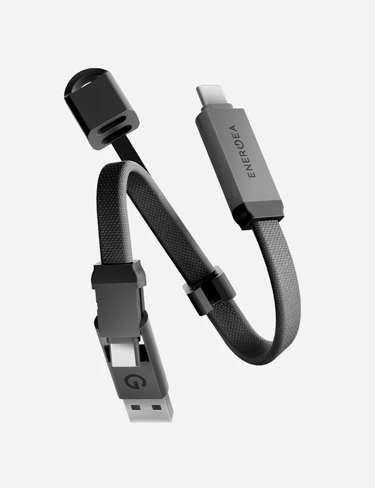 [CBL-SHTHKEY-GUN015] Energea Sheath 2 in 1 USB-C to USB-C + USB A 15CM, Gunmetal