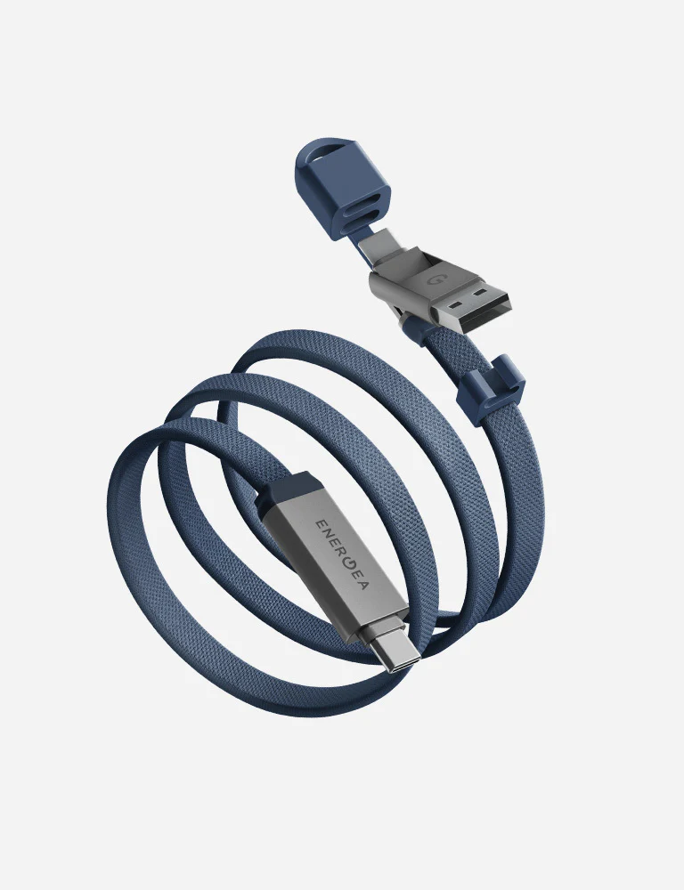 [CBL-SHTHTRV-BLUE] Energea Sheath 2 in 1 USB-C to USB-C + USB A 1.2M, Blue