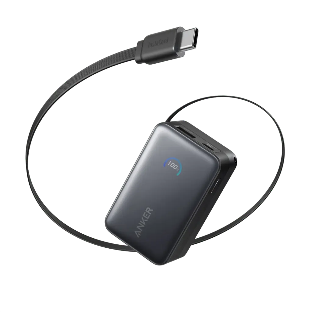 [A1638H11] Anker 10K 45W Nano Powerbank Built-In USB-C Cable, Black