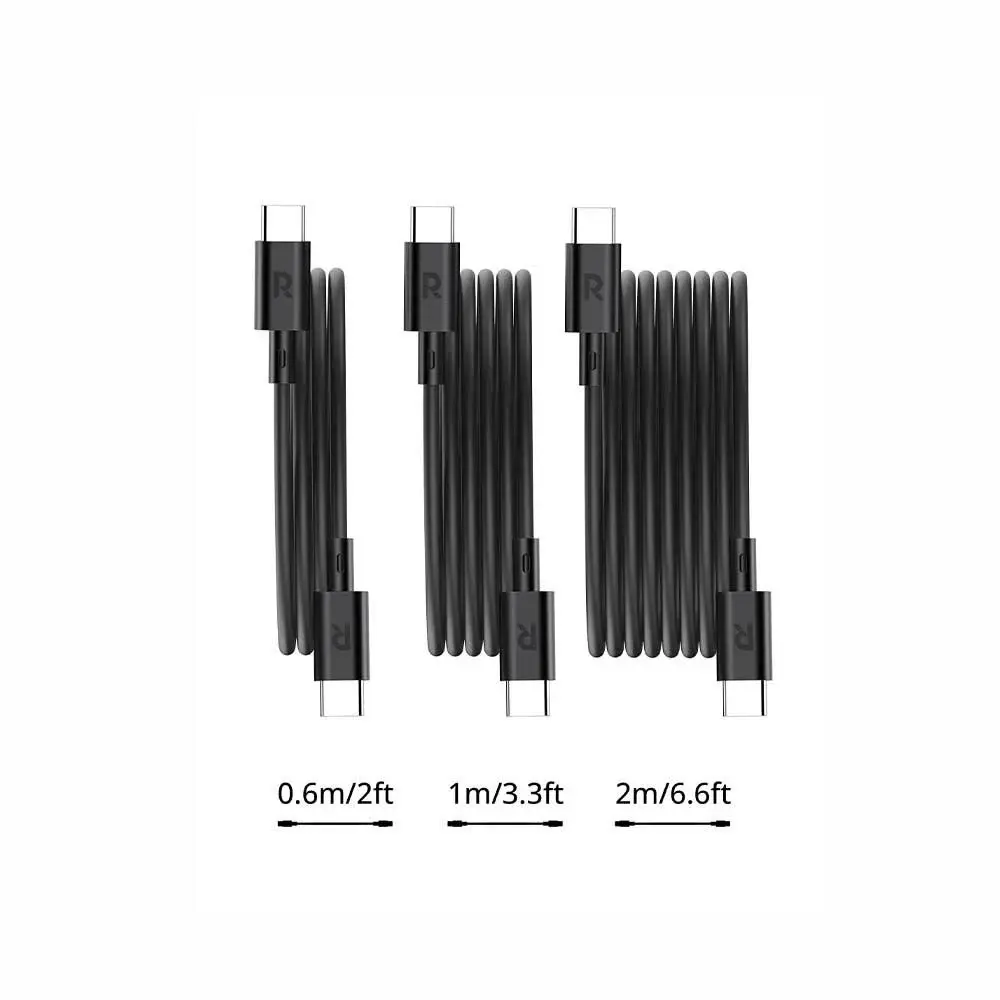 [75-07010-096] RAV Power 3-Pack Type-C to Type-C Cables, Black