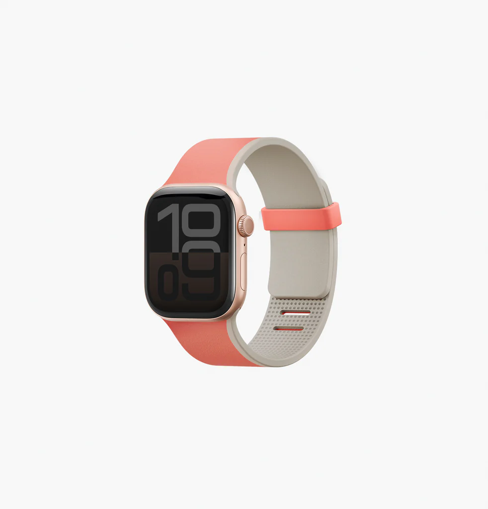 [UNIQ-49MM-REVIV-CQBG] حزام مغناطيسي قابل للانعكاس ريفيكس 4 لساعة أبل 49|46|45|44 مم من يونيك - لون مرجاني كوارتز وبيج