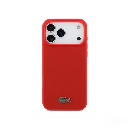 [PM-LH17PMRD] Lacoste Petit Pique iPhone 17 Pro Max, Red