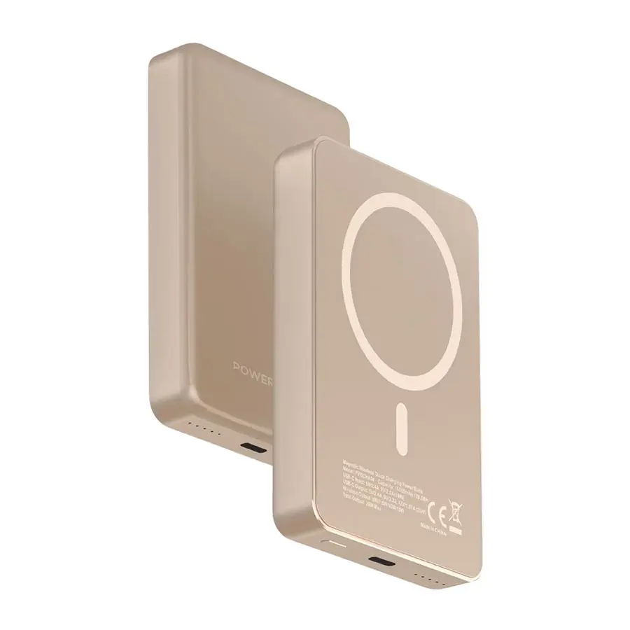 [7834953559468] Powerology 10K MagSafe Aluminum Power Bank, Desert