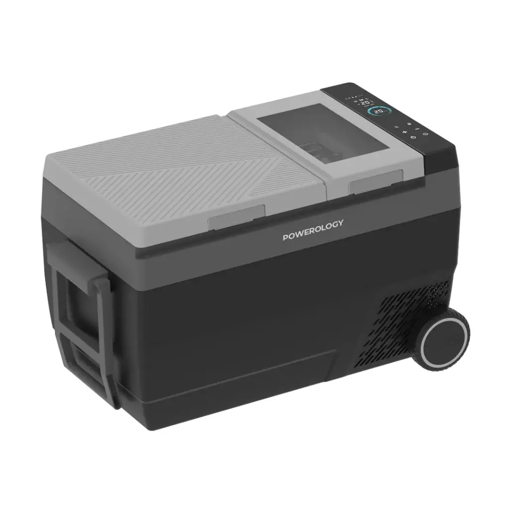 [7834953559604] Powerology Portable Outdoor Fridge & Ice Maker, Black