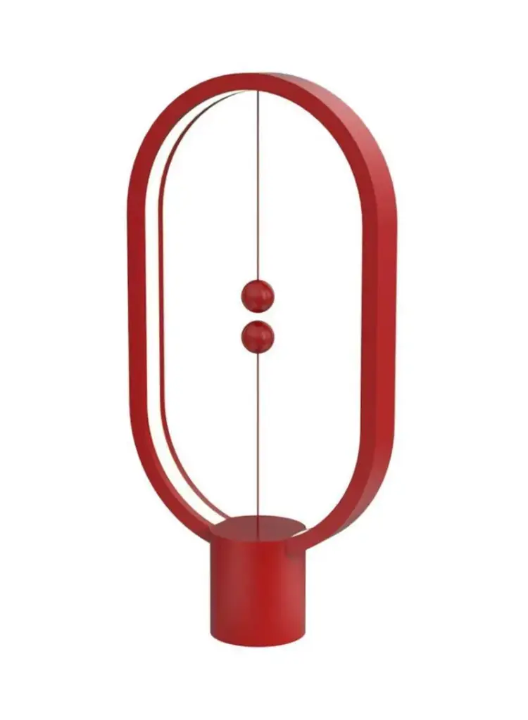[8719186011800] Allocacoc Heng Balance Ellipse Table Lamp Red