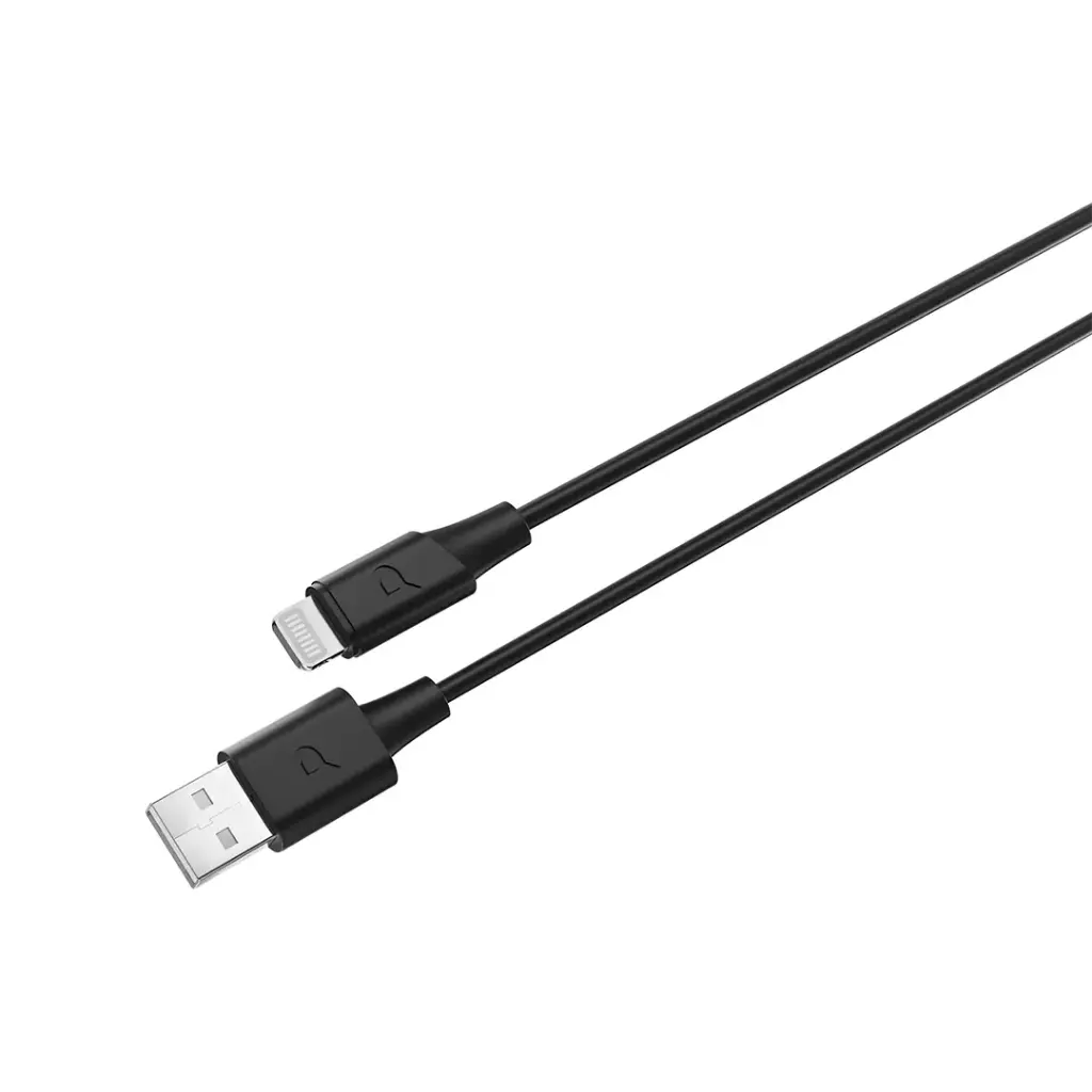 [9904781237932] Powerology 2M Power Sync Flex USB-A to Lightning Cable, Black