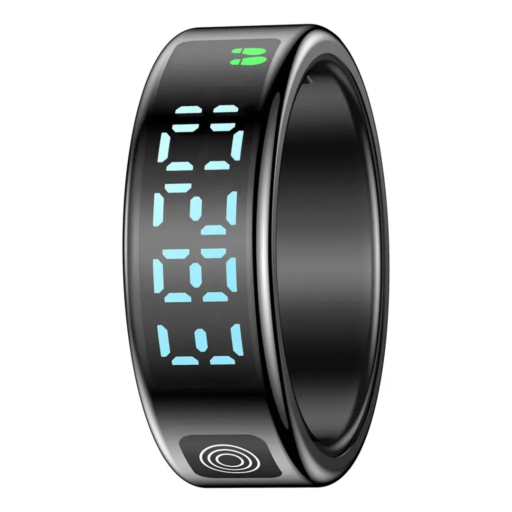 [9904781914710] Porodo 7" Smart Ring with Digital Diplay, Black