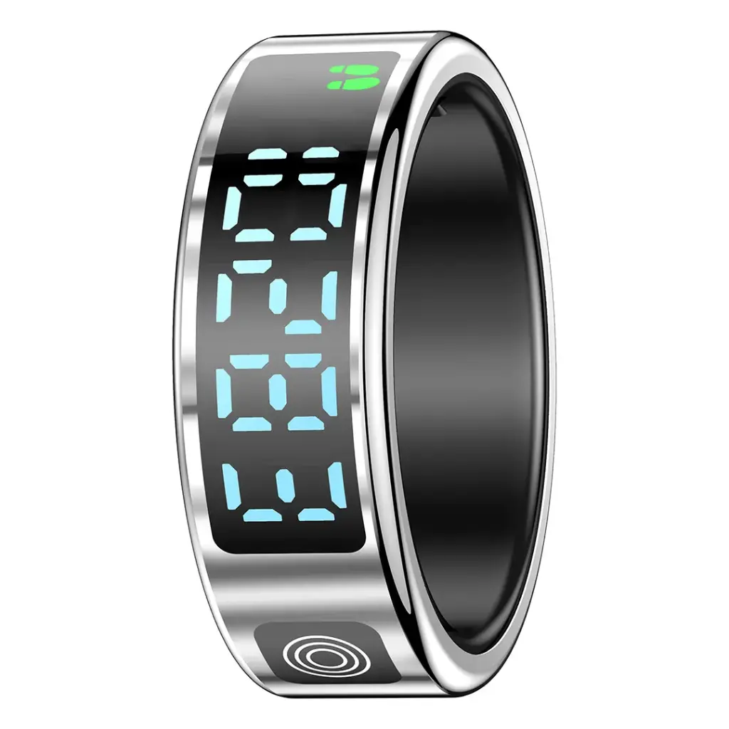 [9904781914888] Porodo 7" Smart Ring with Digital Diplay, Silver