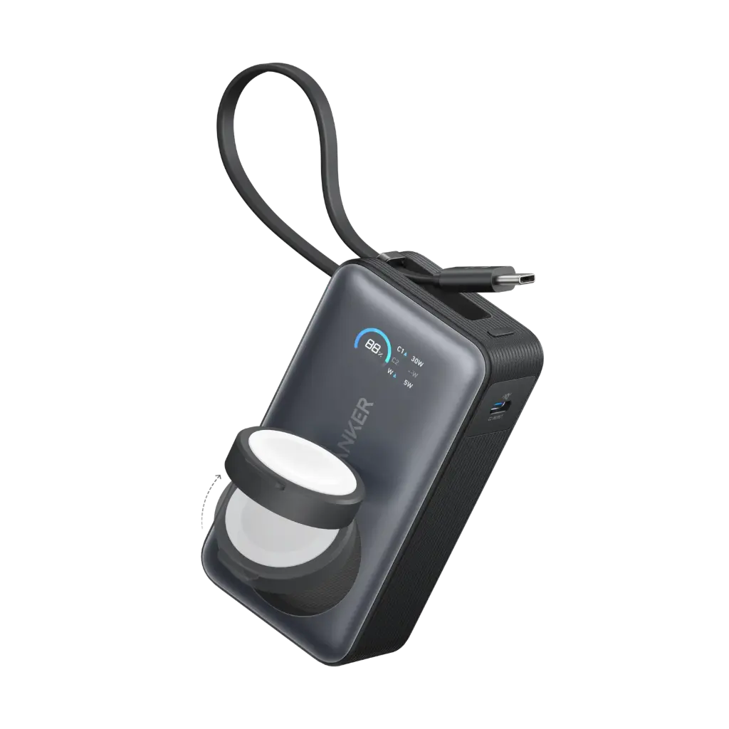 [A1657H11] Anker MagGo Power Bank (10K 35W For Apple Watch), Black