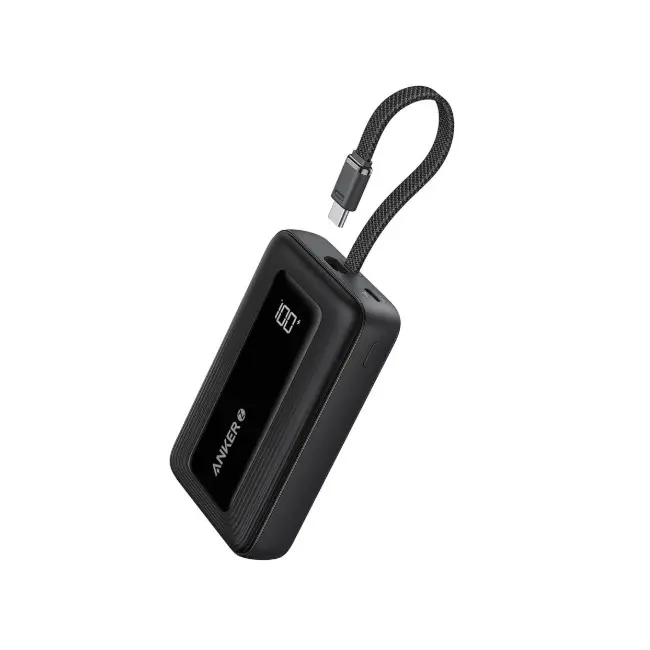 [A1688H11] Anker Zolo Power Bank 10K 30W Built in C to C Cable, Black