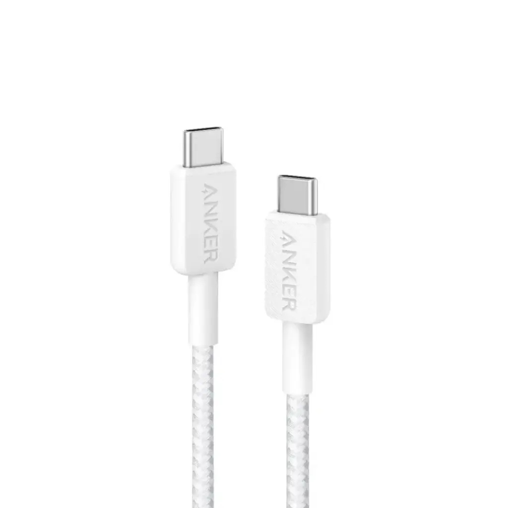 [A81F5H21] Anker 3ft 322 USB-C to USB-C Cable Nylon, White